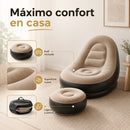 Combo 3 en 1: Sillón Inflable + Reposapiés + Inflador | Envío GRATIS