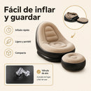 Combo 3 en 1: Sillón Inflable + Reposapiés + Inflador | Envío GRATIS