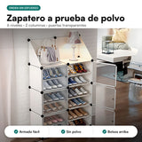 Zapatero a Prueba de Polvo 6 Niveles · Organizador con Puertas Transparentes [HOY 2 ESTANTES DE REGALO]