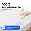Protector de colchón impermeable + 2 fundas de almohada gratis